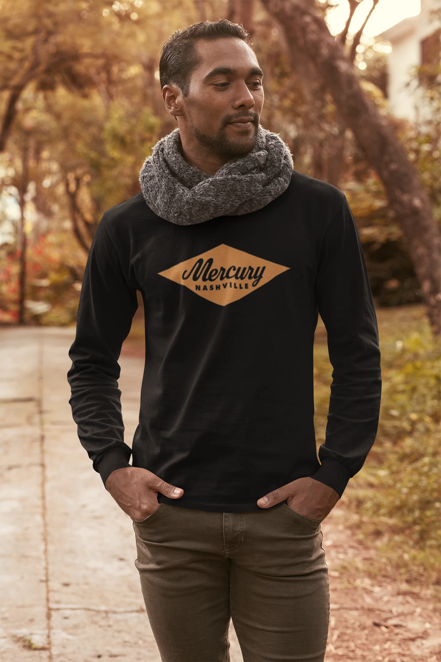 Mercury Records Nashville Logo Longsleeve (Black) - Image 4